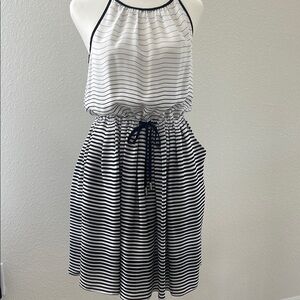 Banana Republic Blue and White Halter Sundress